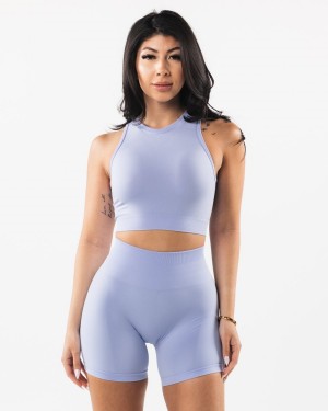 Mystic Blue Alphalete Stratus Crop Tank Women's Tank Top | 3975481-DT