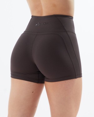 Obscure Grey Alphalete Pulse Surge Short 4" Women's Shorts | 7156089-BT