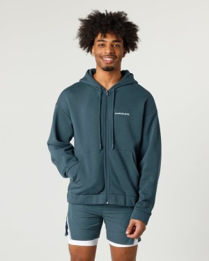 Ocean Alphalete Classic Full-Zip Jacket Men's Jackets | 8746359-DG