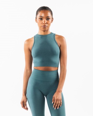 Ocean Alphalete Stratus Crop Tank Women's Tank Top | 8756204-KZ