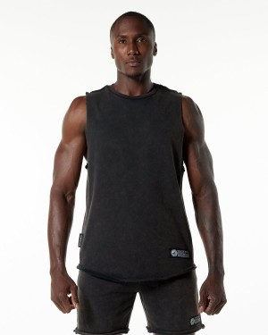 Onyx Alphalete Very Terry Cutoff Men's Stringers | 6205947-BZ