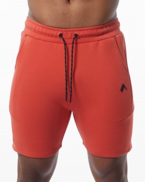 Orange Alphalete ELMTS Athletic Short 6" Men's Shorts | 4956120-IG