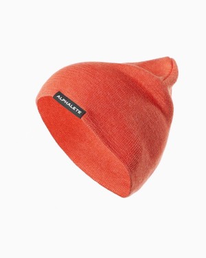 Orange Alphalete Essential Beanie Men's Accessories | 9541236-XD