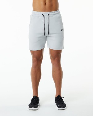 Oyster Grey Alphalete ELMTS Athletic Short 6" Men's Shorts | 1730652-QE