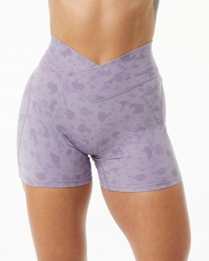 Pebble Print Misty Lilac Alphalete Surface Power Short 5" Women's Shorts | 4396012-OT