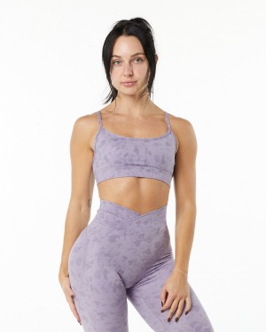 Pebble Print Misty Lilac Alphalete Surface Limitless Bra Women's Sports Bra | 7368250-CA