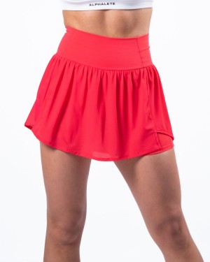 Pink Alphalete Trace Skirt Women's Skirts | 4296051-LQ