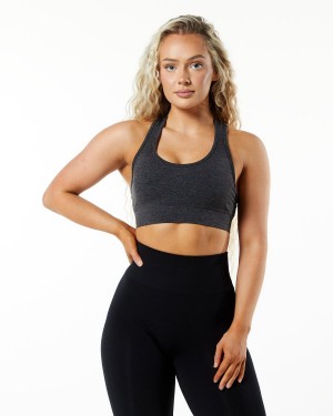 Powder Grey Alphalete Impact Bra Women's Sports Bra | 7892154-JD