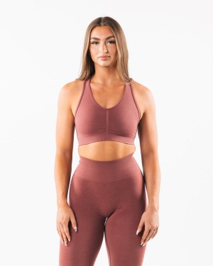 Rose Alphalete Amplify Bra Women's Sports Bra | 6890127-UF