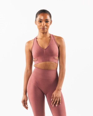 Rose Alphalete Stratus Bra Women's Sports Bra | 1632084-SG