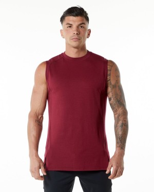 Ruby Red Alphalete Evo Tank Men's Tanks | 0184792-MI