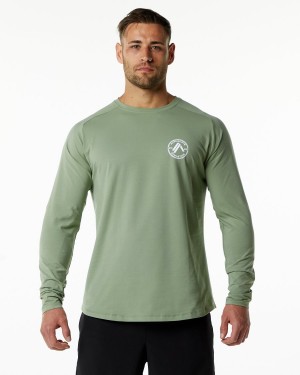 Sage Alphalete Dynasty LS Tee Men's Shirts | 9631580-OY