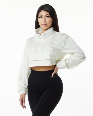 Sage Alphalete Endure Crop Jacket Women's Jackets | 0416329-SB