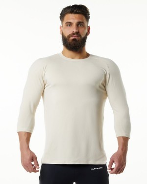 Sahara Alphalete Evo 3/4 Sleeve Tee Men's Shirts | 8463975-OP