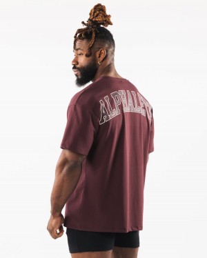 Sangria Alphalete Collegiate Tee Men's Shirts | 3419872-DC