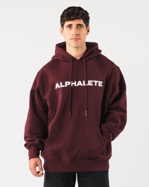 Sangria Alphalete Core Hoodie Men's Hoodie | 2190768-BM