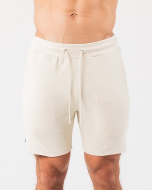 Sea Shell Alphalete Identity Short 6” Men's Shorts | 7519082-IT