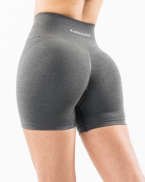 Smoke Alphalete Amplify Short 4.5" Women's Shorts | 4632975-LV