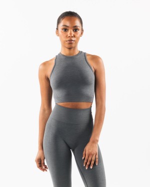 Smoke Alphalete Stratus Crop Tank Women's Tank Top | 3468092-EM