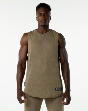 Smokey Quartz Alphalete Very Terry Cutoff Men's Stringers | 5730214-RD