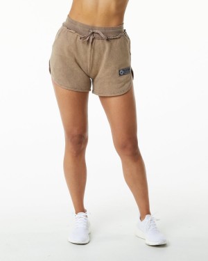 Smokey Quartz Alphalete Very Terry Short Women's Shorts | 0576829-WX