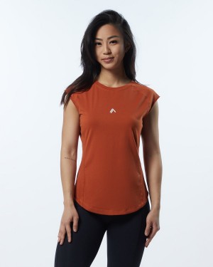 Sour Tangerine Alphalete Velocity Tee Women's Shirts | 3701524-AJ