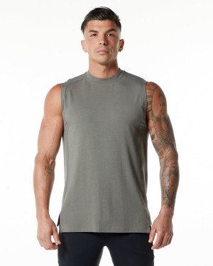 Stone Grey Alphalete Evo Tank Men's Tanks | 7315840-YG