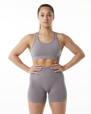 Storm Grey Alphalete Revival Bra Women's Sports Bra | 3970428-TJ