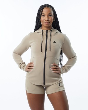 Tan Alphalete ELMTS Athletic Jacket Women's Jackets | 3145860-YT