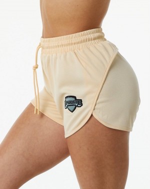 Tan Alphalete Varsity Short 3.25" Women's Shorts | 6140379-IO