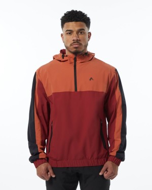 Tartan Red Alphalete Infinity Tech Jacket Men's Jackets | 0548316-ED