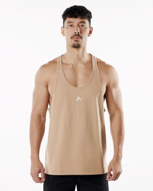 Taupe Alphalete Emblem Stringer Men's Stringers | 6037258-VN