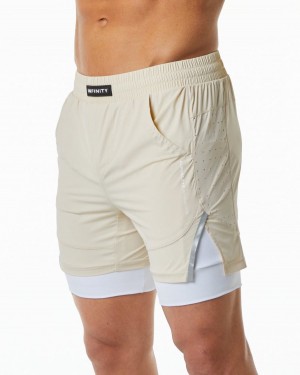 Vanilla Alphalete Infinity Speed Short 5.5" Men's Shorts | 0765394-AY