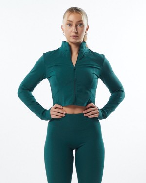 Velvet Teal Alphalete Pulse Jacket Women's Jackets | 1983450-XQ