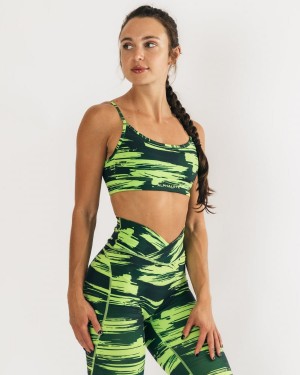 Volt Canvas Camo Alphalete Surface Limitless Bra Women's Sports Bra | 4892317-XL