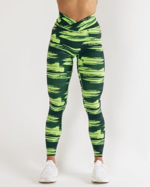 Volt Canvas Camo Alphalete Surface Power Legging Women's Leggings | 3086514-HZ