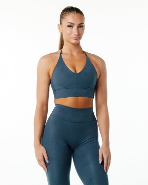 Whale Blue Alphalete Alphalux Wonder Bra Women's Sports Bra | 7132905-OB