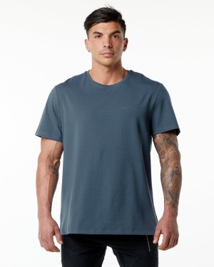 Whale Blue Alphalete Classic Tee Men's Shirts | 2706513-JD