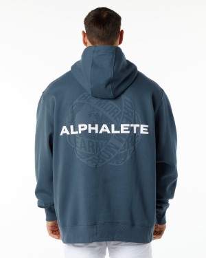 Whale Blue Alphalete Unity Hoodie Men's Hoodie | 0845913-YP