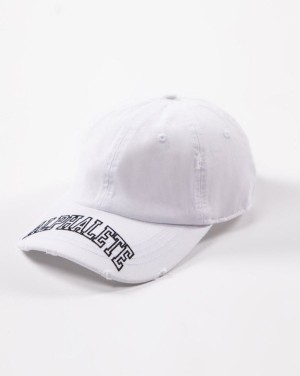 White Alphalete Collegiate Vintage Cap Men's Accessories | 5823671-OB