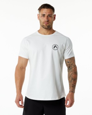 White Alphalete Dynasty Tee Men's Shirts | 9036752-NR