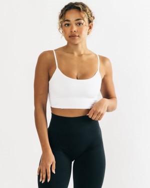 White Alphalete Ultrasoft Allure Tank Women's Tank Top | 0321846-ZS