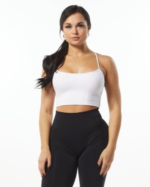 White Alphalete Ultrasoft Camisole Tank Women's Tank Top | 6320174-QM