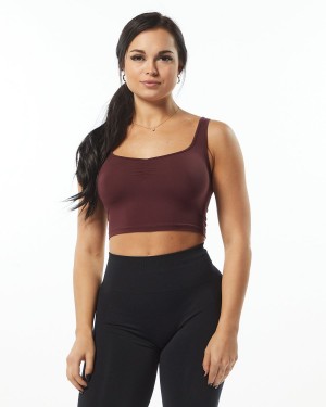 Wine Alphalete Ultrasoft Square Neck Tank Women's Tank Top | 8930167-OW