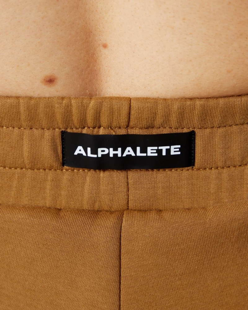 Almond Alphalete ELMTS Athletic Short 3.5" Women's Shorts | 6789450-LC