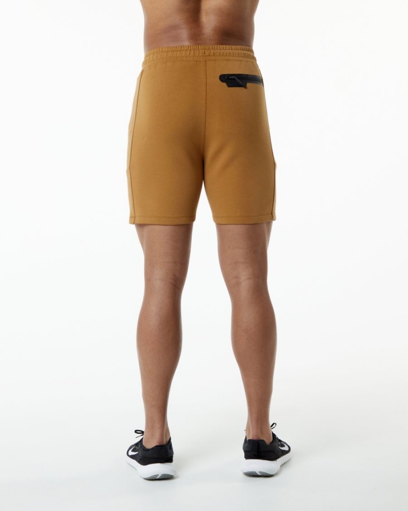 Almond Alphalete ELMTS Athletic Short 6" Men's Shorts | 5937460-DH