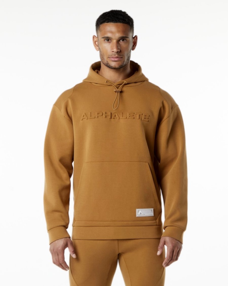 Almond Alphalete ELMTS Hoodie Men\'s Hoodie | 3756029-ZB