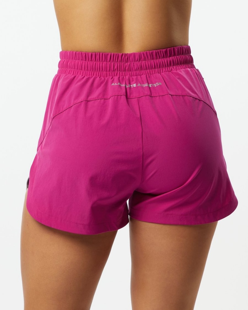 Arcade Pink Alphalete Stride Short 3" Women's Shorts | 9528743-ZN