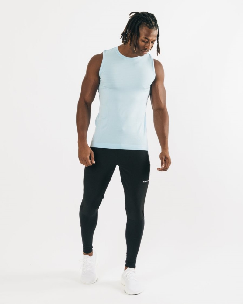 Arctic Blue Alphalete Hero Tank Men's Tanks | 8270194-FR