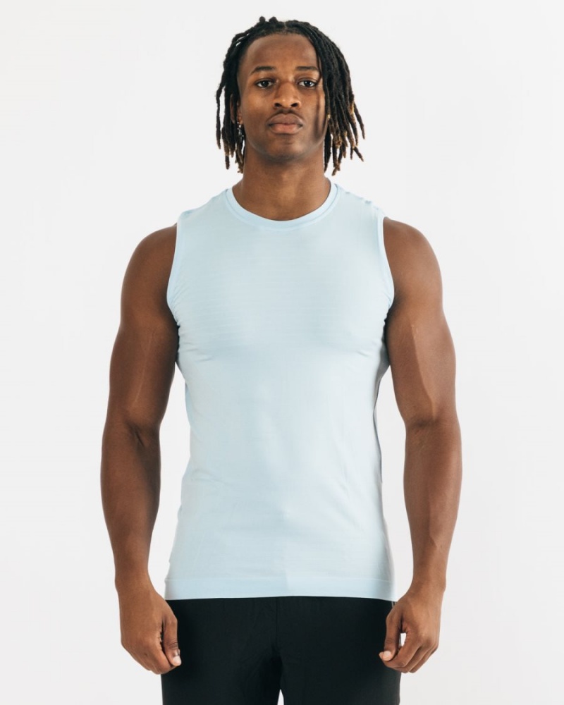 Arctic Blue Alphalete Hero Tank Men\'s Tanks | 8270194-FR